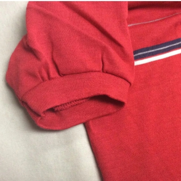 VINTAGE 80S THE GARAN MAN RED STRIPED POLO GOLF SHIRT MENS LARGE MADE IN USA - Picture 4 of 10